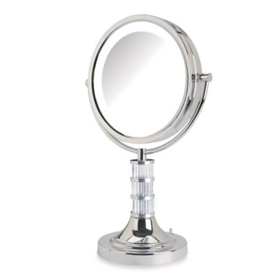 Buy Jerdon 8X/1X Steuben Column LED Lighted Vanity Mirror in Chrome from Bed Bath & Beyond